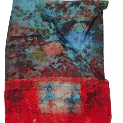 Watercolor Tørklæde, Blue/Red