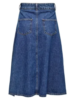 Wave A Shape Nederdel, Medium Blue Denim, XS