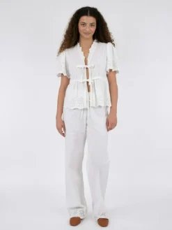 William Embroidery Bukser, White, 38