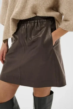 WookIW Lædernederdel, Coffee Bean, 42