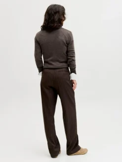 Wren Wool Blend Polo Striktrøje, Bracken, M