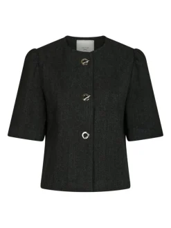 Xanthe Herringbone Blazer, Dark Grey, 40