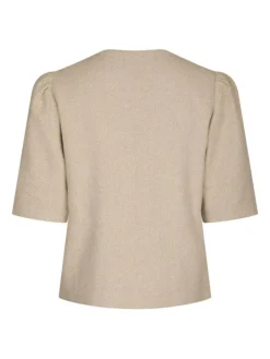 Xanthe Light Herringbone Blazer, Sand, 36