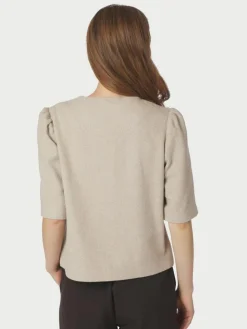 Xanthe Light Herringbone Blazer, Sand, 36