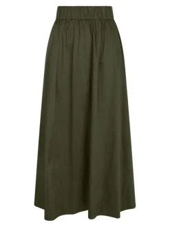 Yara Long Poplin Nederdel, Army, 42