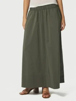 Yara Long Poplin Nederdel, Army, 42