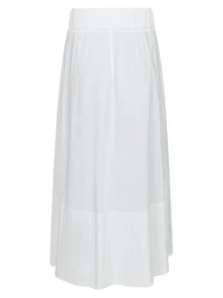 Yara Long Poplin Nederdel, White, 42