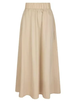 Yara Long Poplin Nederdel, Dark Sand, 42