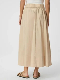 Yara Long Poplin Nederdel, Dark Sand, 42