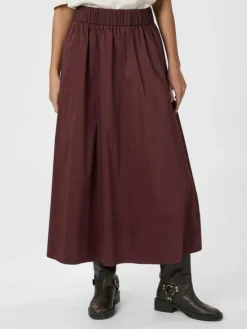 Yara Poplin Nederdel, Burgundy, 36