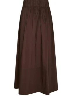 Yara Poplin Nederdel, Chocolate Brown, 40