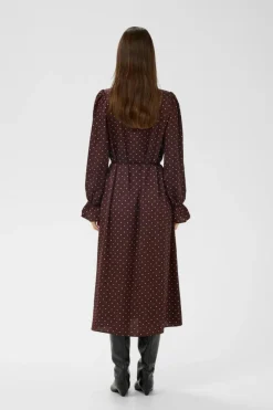 ZaniaIW Kjole, Brown Bordeaux Small Dot, 40