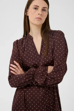 ZaniaIW Kjole, Brown Bordeaux Small Dot, 40
