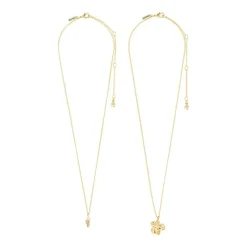 Zhuri 2-i-1 Halskæde, Gold Plated, 40+46 cm