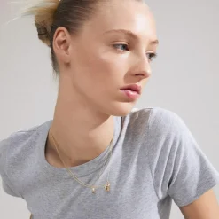 Zhuri 2-i-1 Halskæde, Gold Plated, 40+46 cm