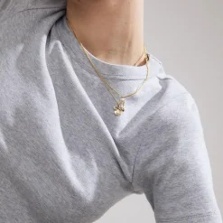 Zhuri 2-i-1 Halskæde, Gold Plated, 40+46 cm