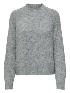 Zoey Life Striktrøje, Light Grey Melange, XL