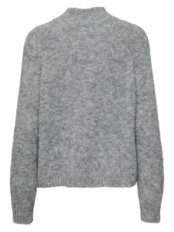 Zoey Life Striktrøje, Light Grey Melange, XL
